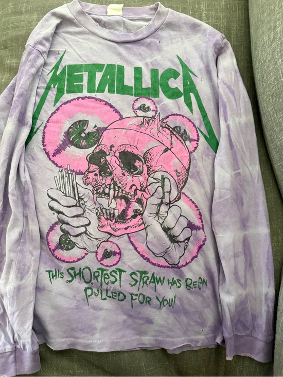MadeWorn Tops - MadeWorn Purple Tie-Dye Band Graphic Tee with Pink Accents